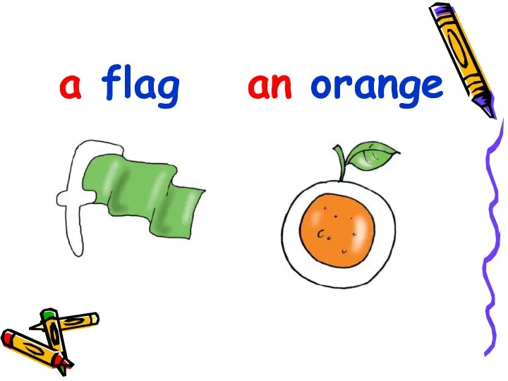 a flag an orange