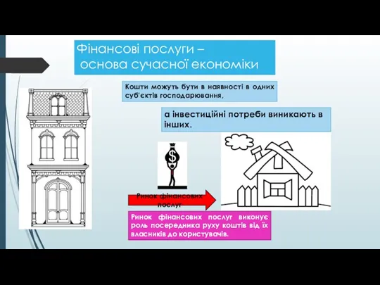 Кошти можуть бути в наявності в одних суб’єктів господарювання, Фінансові послуги –