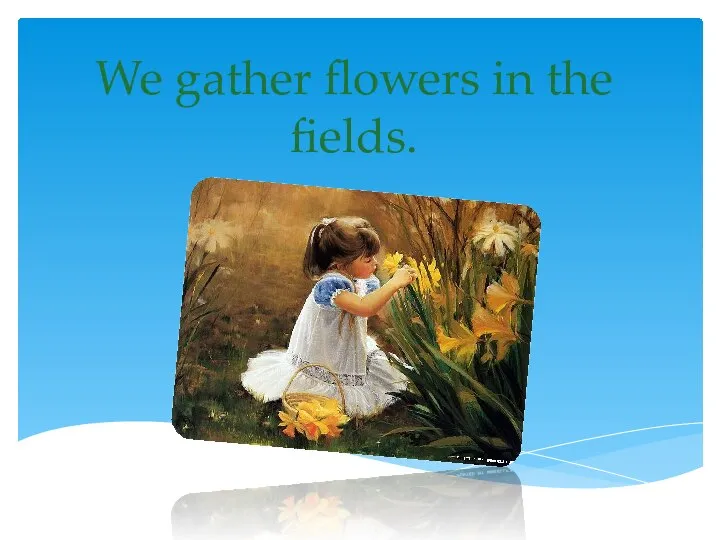 We gather flowers in the fields.