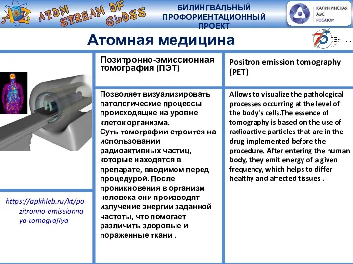 Позволяет визуализировать патологические процессы происходящие на уровне клеток организма. Суть томографии строится