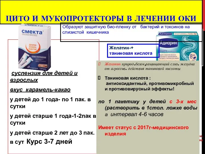 ЦИТО И МУКОПРОТЕКТОРЫ В ЛЕЧЕНИИ ОКИ суспензия для детей и взрослых вкус