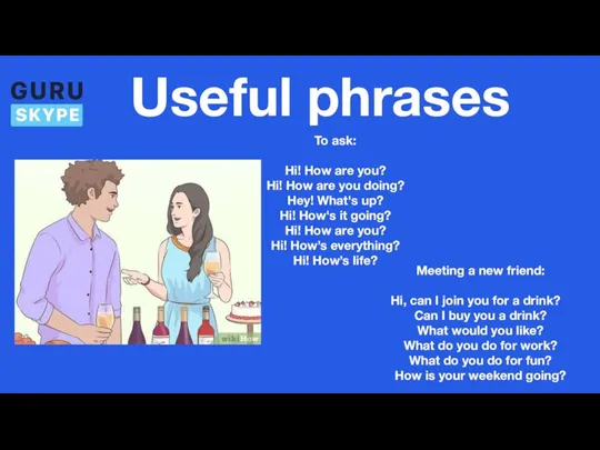 Useful phrases To ask: Hi! How are you? Hi! How are you