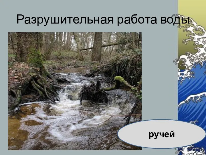 Разрушительная работа воды ручей