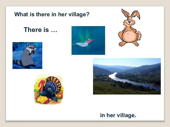 What is there in her village? There is … in her village.