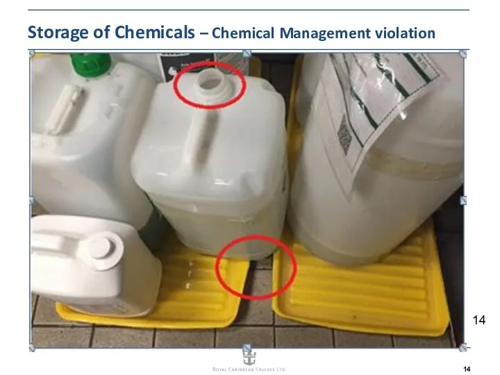 Storage of Chemicals – Chemical Management violation