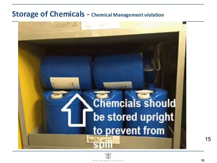 Storage of Chemicals - Chemical Management violation