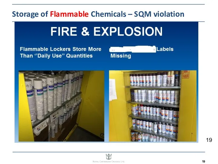 Storage of Flammable Chemicals – SQM violation