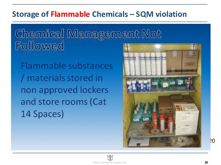 Storage of Flammable Chemicals – SQM violation