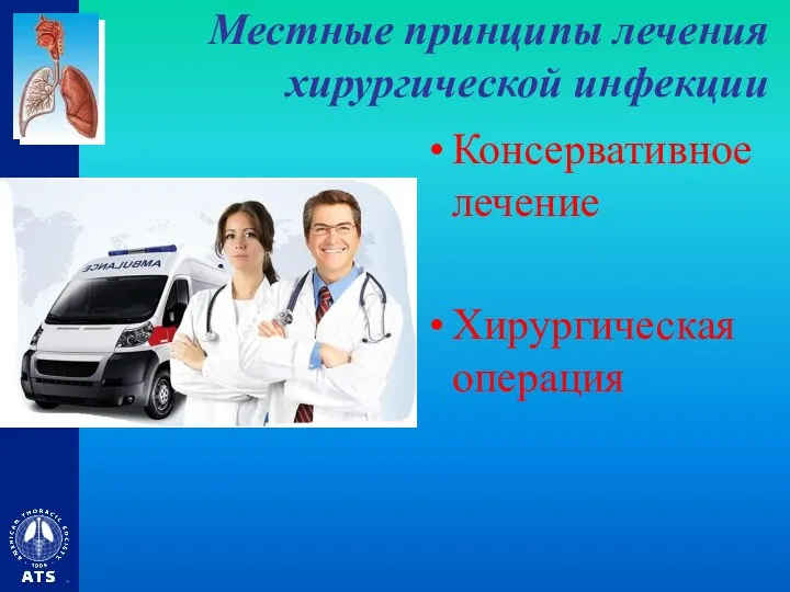 Местные принципы лечения хирургической инфекции Консервативное лечение Хирургическая операция