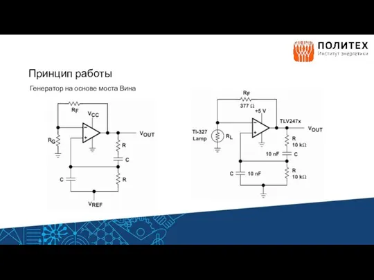 Принцип работы Генератор на основе моста Вина