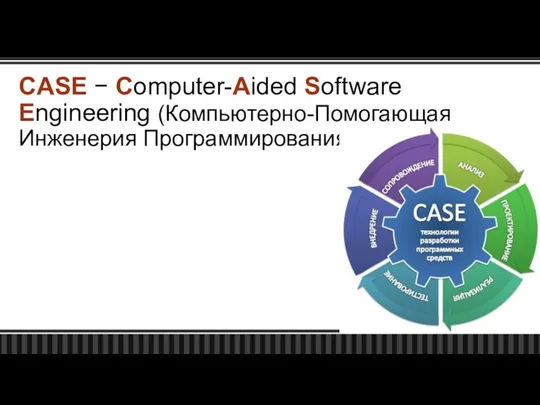 CASE − Computer-Aided Software Engineering (Компьютерно-Помогающая Инженерия Программирования)