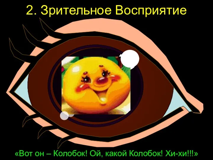 «Вот он – Колобок! Ой, какой Колобок! Хи-хи!!!» 2. Зрительное Восприятие