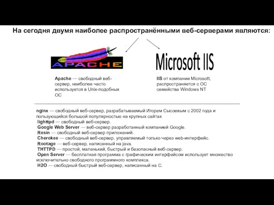 nginx — свободный веб-сервер, разрабатываемый Игорем Сысоевым с 2002 года и пользующийся