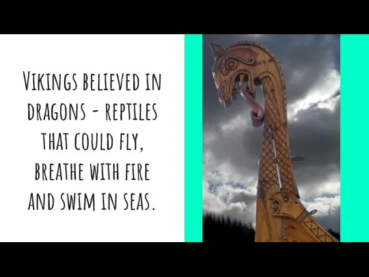 Vikings believed in dragons - reptiles that could fly, breathe with fire and swim in seas.