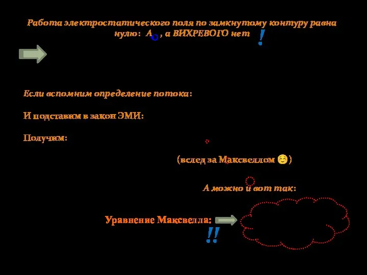 ! Если вспомним определение потока: И подставим в закон ЭМИ: Получим: (вслед