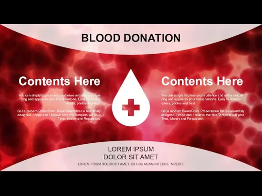 BLOOD DONATION LOREM IPSUM DOLOR SIT AMET, CU USU AGAM INTEGRE IMPEDIT.