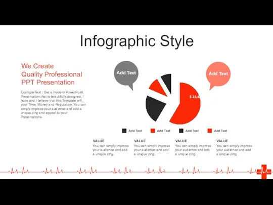 Infographic Style $ 23,433,000 We Create Quality Professional PPT Presentation Example Text