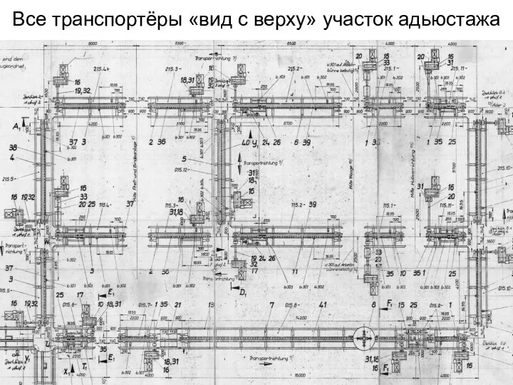 Все транспортёры «вид с верху» участок адьюстажа