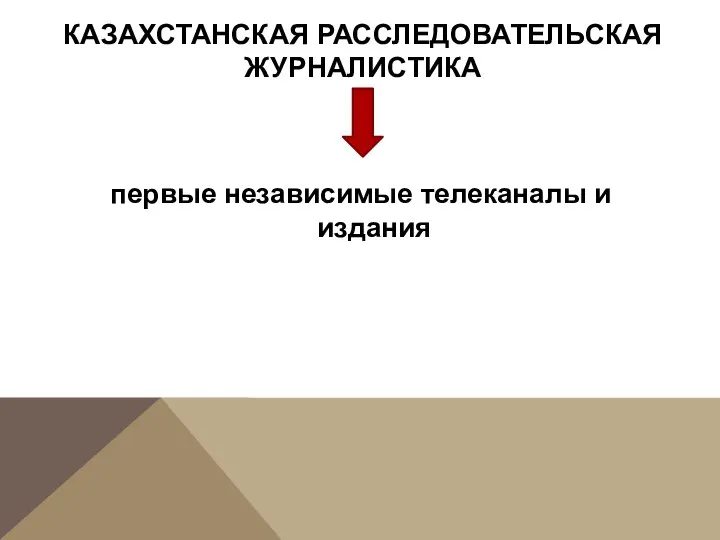 КАЗАХСТАНСКАЯ РАССЛЕДОВАТЕЛЬСКАЯ ЖУРНАЛИСТИКА первые независимые телеканалы и издания