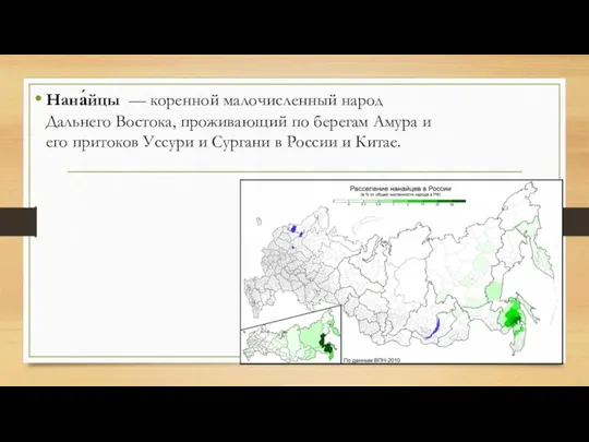 Нана́йцы — коренной малочисленный народ Дальнего Востока, проживающий по берегам Амура и