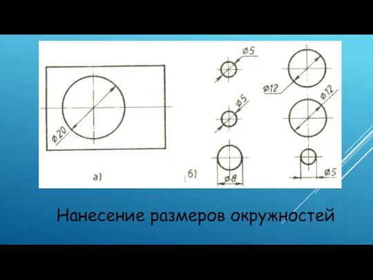 Нанесение размеров окружностей