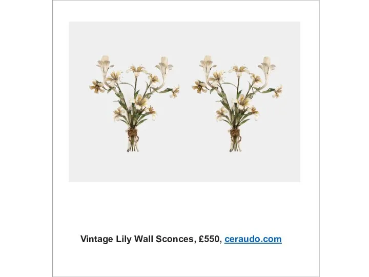 Vintage Lily Wall Sconces, £550, ceraudo.com