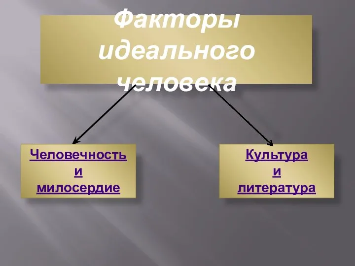 Факторы идеального человека Культура и литература Человечность и милосердие