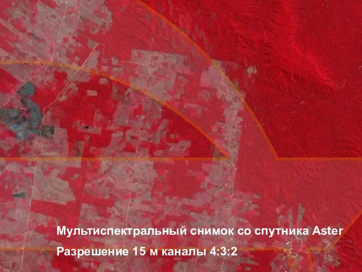 Мультиспектральный снимок со спутника Aster Разрешение 15 м каналы 4:3:2 Мультиспектральный снимок