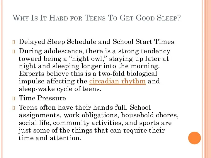 Why Is It Hard for Teens To Get Good Sleep? Delayed Sleep