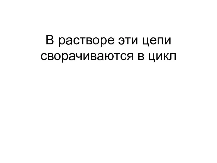 В растворе эти цепи сворачиваются в цикл