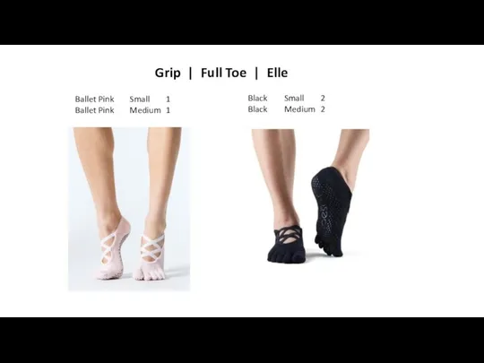 Grip | Full Toe | Elle Black Small 2 Black Medium 2