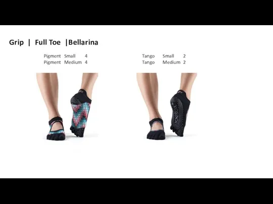 Grip | Full Toe |Bellarina Pigment Small 4 Pigment Medium 4 Tango