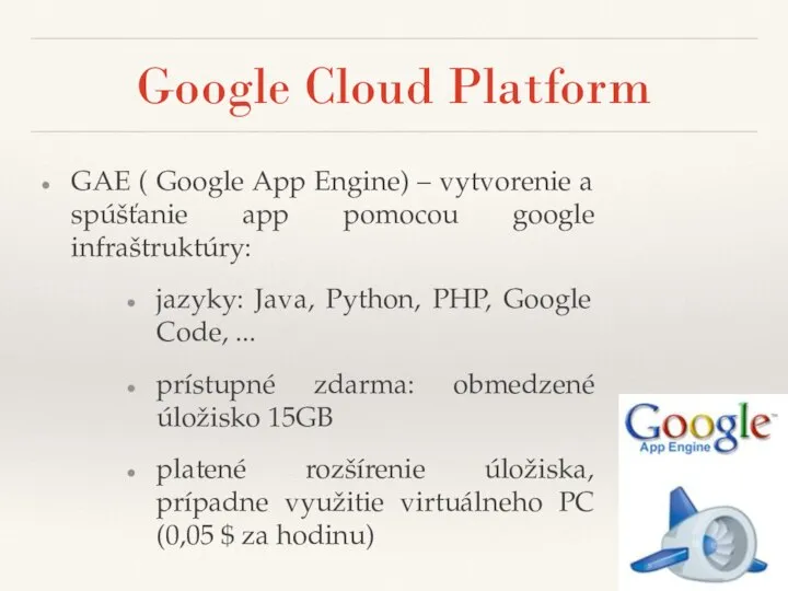 Google Cloud Platform GAE ( Google App Engine) – vytvorenie a spúšťanie