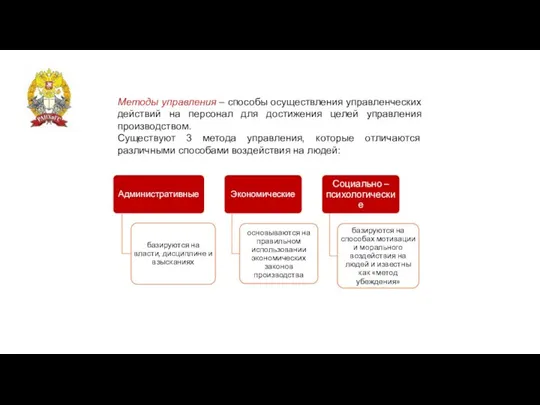 Методы управления – способы осуществления управленческих действий на персонал для достижения целей