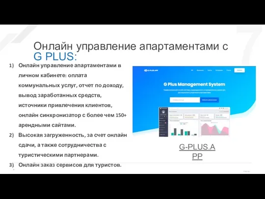 Онлайн управление апартаментами с G PLUS: Онлайн управление апартаментами в личном кабинете: