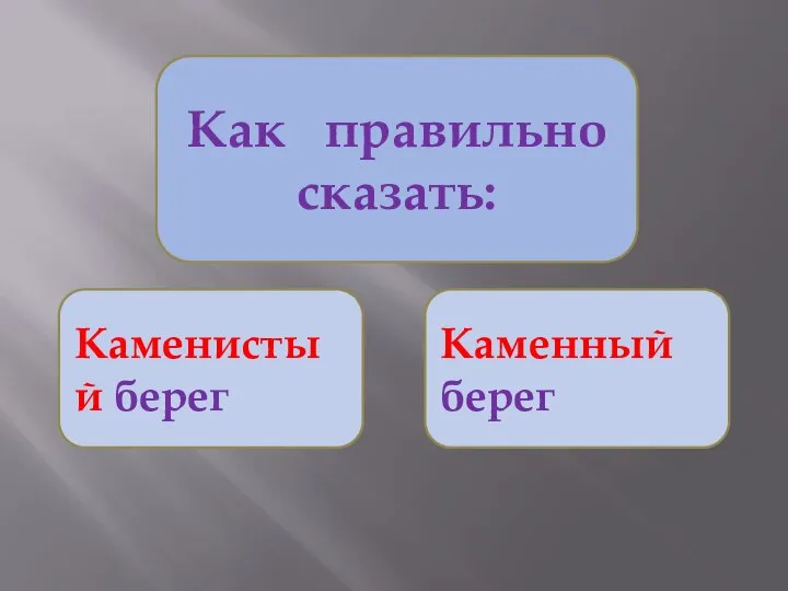 Как правильно сказать: Каменистый берег Каменный берег