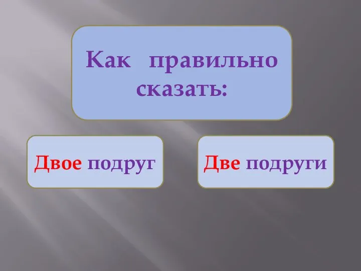 Как правильно сказать: Двое подруг Две подруги