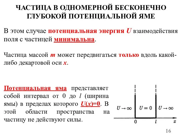 В этом случае потенциальная энергия U взаимодействия поля с частицей минимальна. ЧАСТИЦА