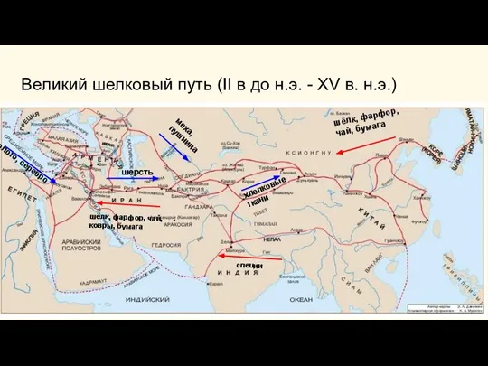 Великий шелковый путь (II в до н.э. - XV в. н.э.) шёлк,