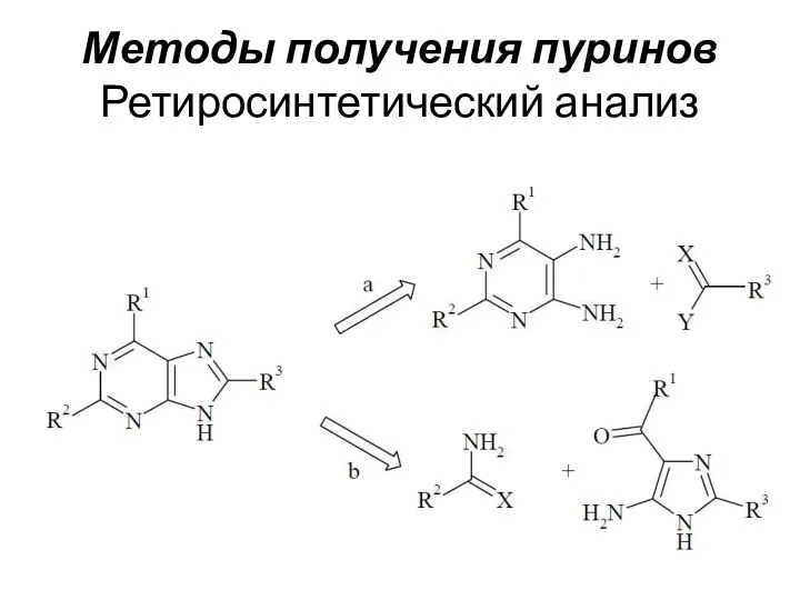 Методы получения пуринов Ретиросинтетический анализ