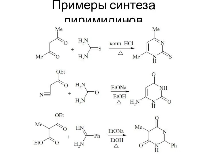 Примеры синтеза пиримидинов