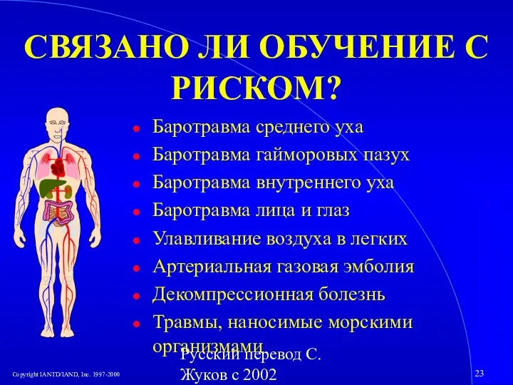 Русский перевод С. Жуков с 2002 СВЯЗАНО ЛИ ОБУЧЕНИЕ С РИСКОМ? Баротравма