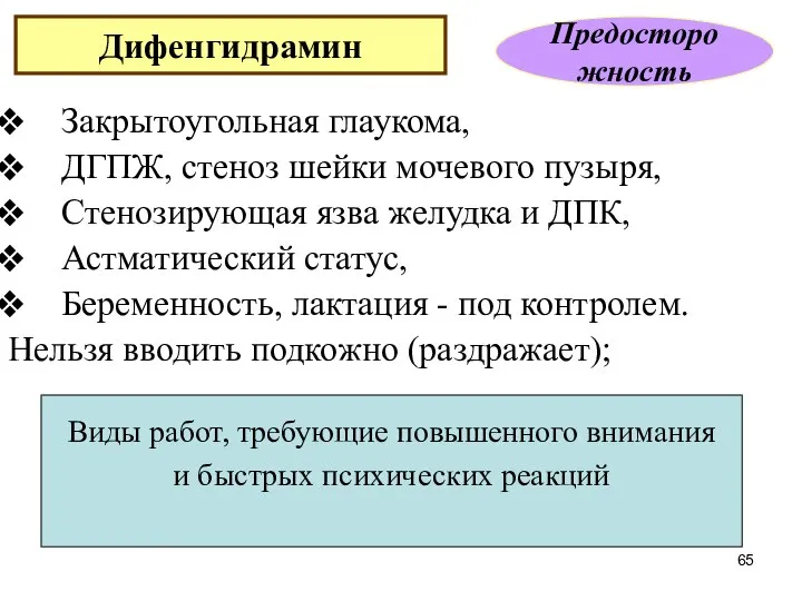 Закрытоугольная глаукома, ДГПЖ, стеноз шейки мочевого пузыря, Стенозирующая язва желудка и ДПК,