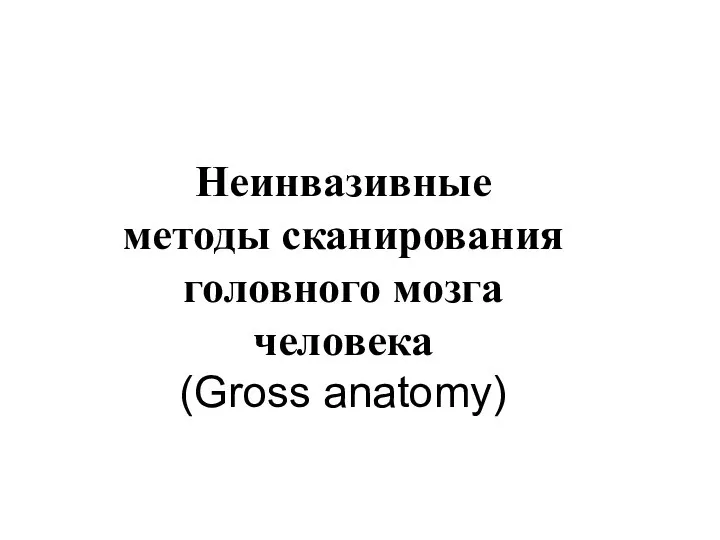 Неинвазивные методы сканирования головного мозга человека (Gross anatomy)