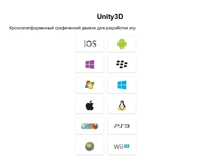 Unity3D Кроссплатформенный графический движок для разработки игр