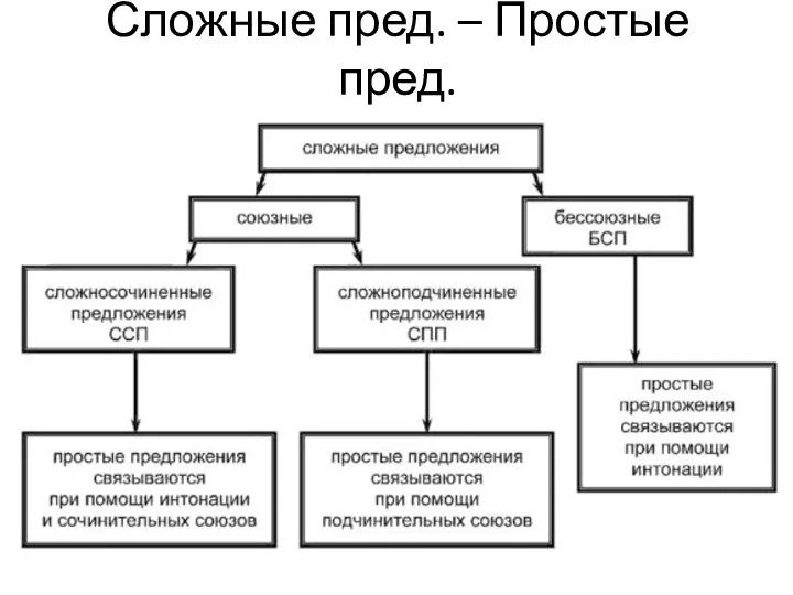 Сложные пред. – Простые пред.