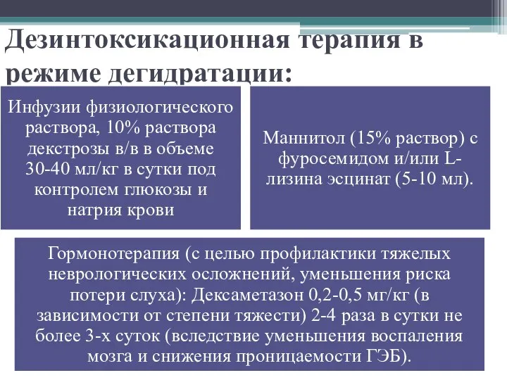 Дезинтоксикационная терапия в режиме дегидратации: