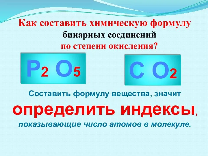 Как составить химическую формулу бинарных соединений по степени окисления? Составить формулу вещества,