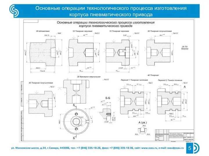 Основные операции технологического процесса изготовления корпуса пневматического привода