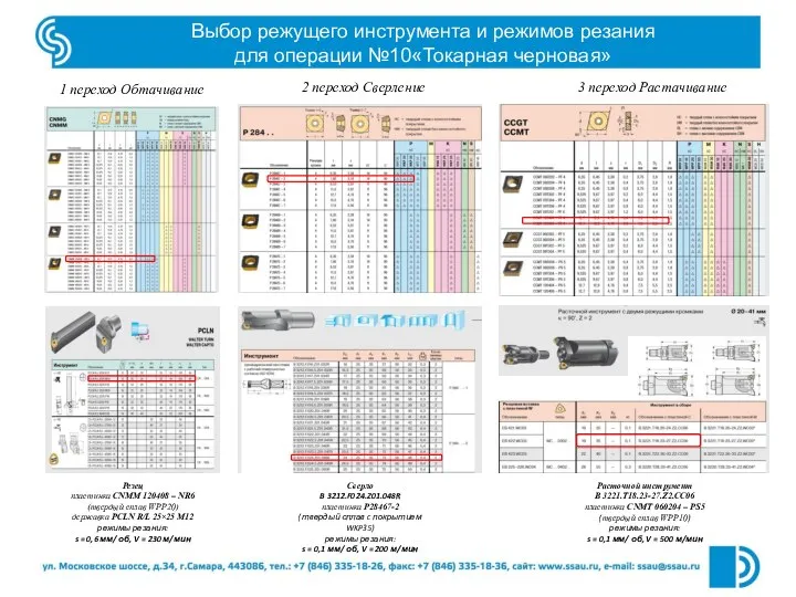 Выбор режущего инструмента и режимов резания для операции №10«Токарная черновая» Сверло B